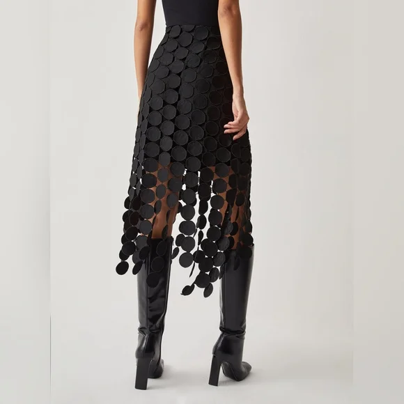 Commense Laser Cut Multi Circle Double Layered Skirt - Picture 8 of 11